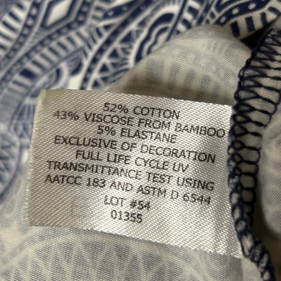 Coolibar Tank Top Size XL 50 UPF Sun Protection Blue White Everyday Basic - Picture 4 of 7